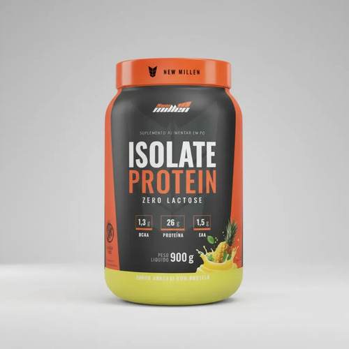 Whey Isolado New Millen Isolate Protein Pó 900g Pote Sabor Abacaxi Com Hortelã