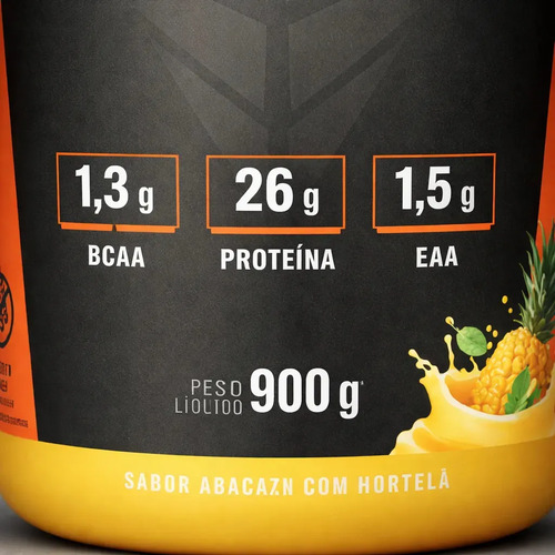 Whey Isolado New Millen Isolate Protein Pó 900g Pote Sabor Abacaxi Com Hortelã
