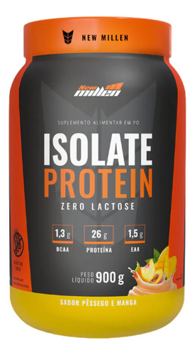 Whey isolado new millen isolate protein po 900g pote sabor p