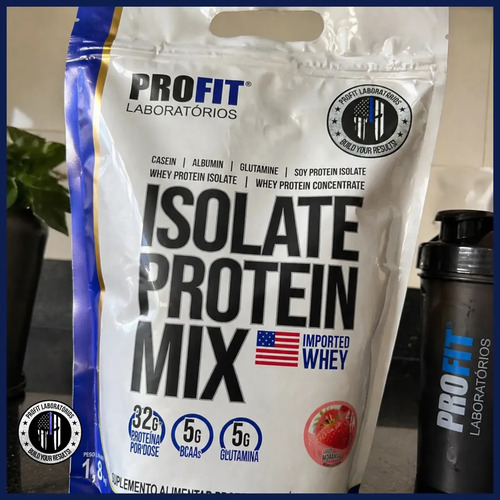 Whey Isolate Protein Mix Refil 1,8kg - Profit Labs Sabor Morango