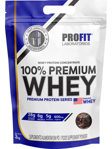Whey protein 100 concentrado premium 2kg profit labs sabor