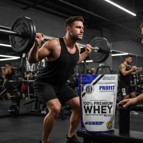 Whey Protein 100% Concentrado Premium 840g Profit Sabor Baunilha