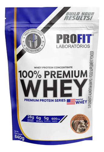 Whey protein 100 concentrado premium 840g profit sabor cooki