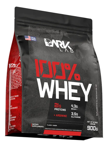 Whey Protein Concentrado 100% 900g Refil Dark Lab Sabor Baunilha