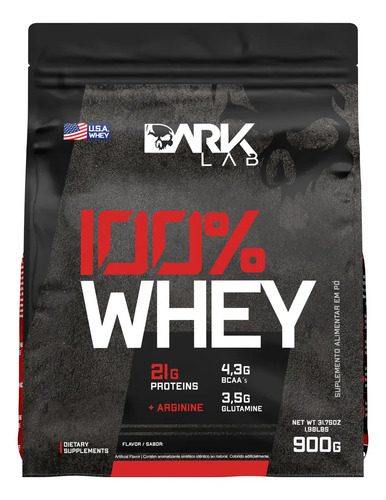 Whey protein concentrado 100 900g refil dark lab sabor choco