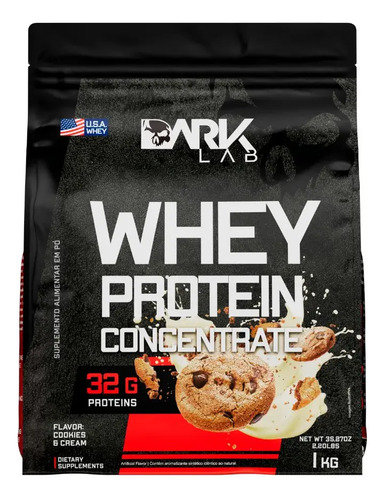 Whey protein concentrado 1kg cookies cream dark lab