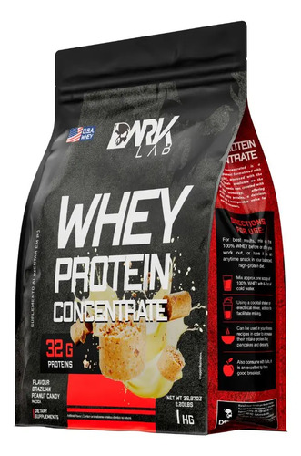 Whey Protein Concentrado 1kg Dark Lab Sabor Paçoca