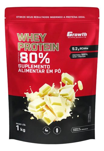 Whey protein concentrado 1kg growth supplements chocolate 1