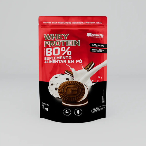 Whey Protein Concentrado 1kg Growth Supplements - Cookies and Cream