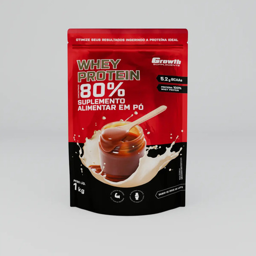 Whey Protein Concentrado 1kg Growth Supplements - Doce De Leite