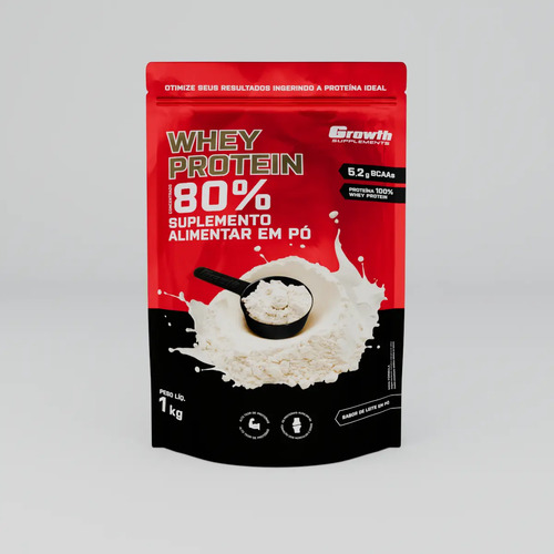 Whey Protein Concentrado 1kg Growth Supplements - Leite em Pó