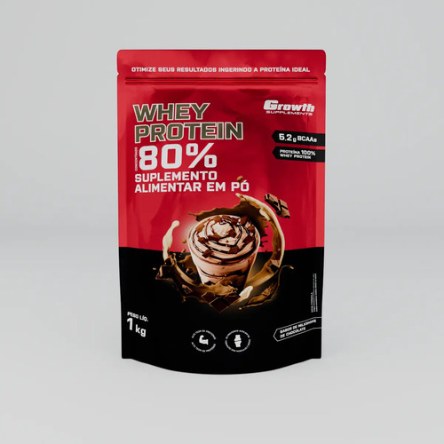 Whey Protein Concentrado 1kg Growth Supplements - Milkshake de Chocolate