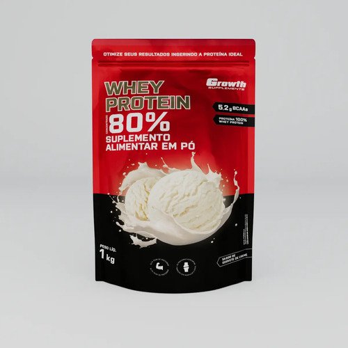 Whey Protein Concentrado 1kg Growth Supplements - Sorvete De Creme
