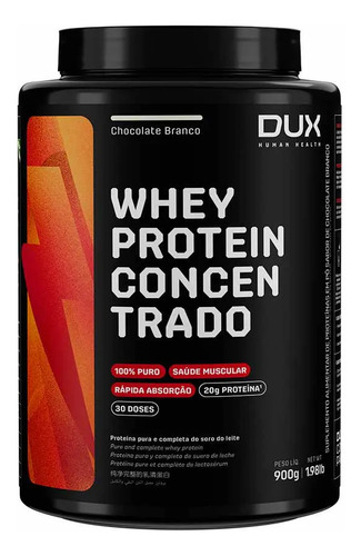 Whey protein concentrado 900g chocolate branco dux nutrition