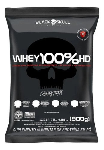 Whey protein concentrado wey black skull 100 puro sabor choc