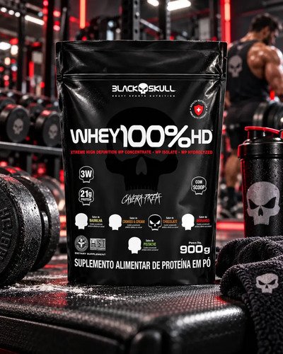 Whey Protein Concentrado Wey Black Skull 100% Puro Sabor Chocolate