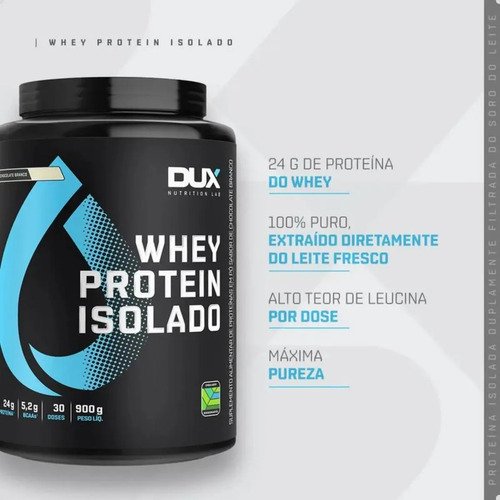 Whey Protein Dux Isolado 900g Pote - Chocolate Branco