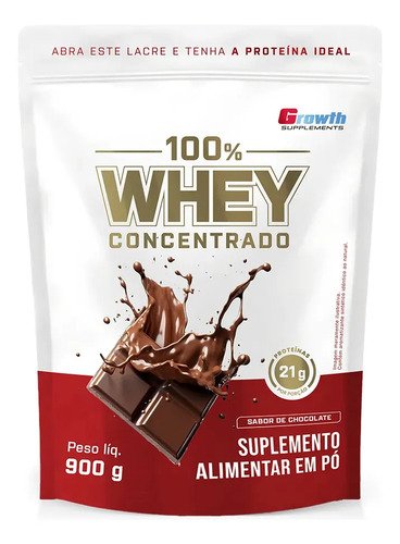 Whey protein growth supplements 100 concentrado 900g em po s