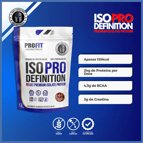 Whey Protein Iso Pro Definition Refil 1,8kg Chocolate-profit Sabor Chocolate