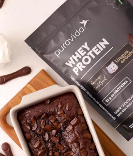 Whey Protein Isolado Chocolate Lingua de Gato 450g Puravida