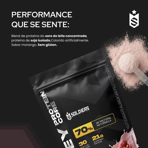 Whey protein Soldiers Nutrition em pó sabor Morango x 900g