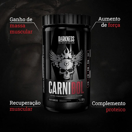 Whey Proteína de Carne Carnibol Salted Caramel 900g Darkness