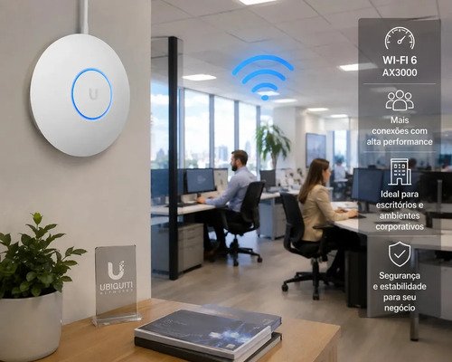 Wifi Access Point Ubiquiti U6+ Unifi + Fonte Poe