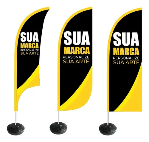 Wind banner personalizado kit completo do seu jeito 28m