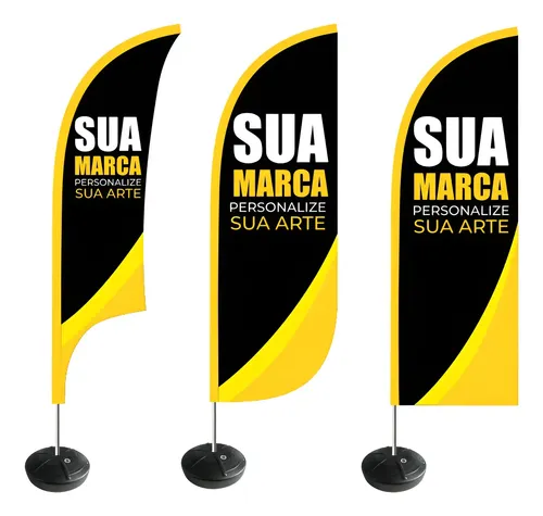 Windbanner personalizado kit completo do seu jeito 28m