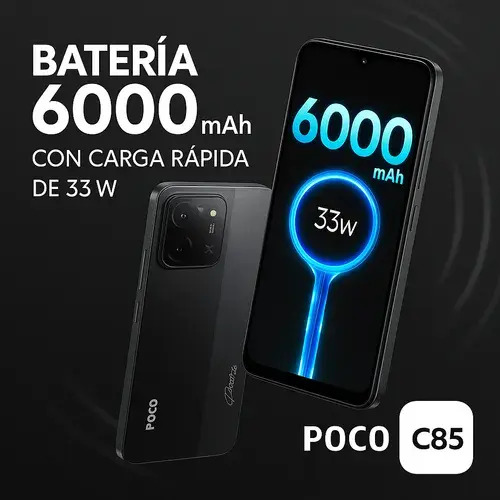 Xiaomi Poco C85 Preto 256GB 8GB RAM Dual SIM Black
