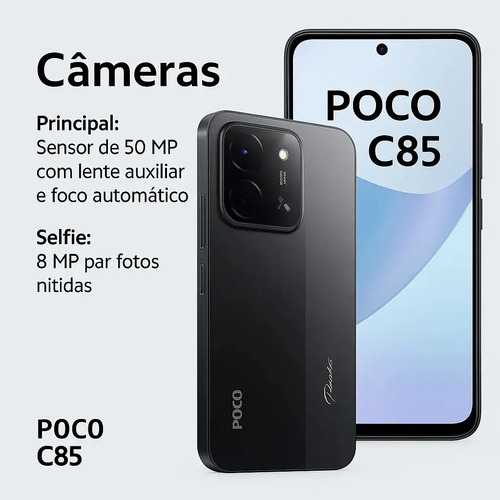 Xiaomi Poco C85 Preto 256GB 8GB RAM Dual SIM Black