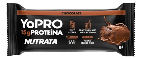 YoPro Bar 55g Display com 12 unidades Chocolate Nutrata