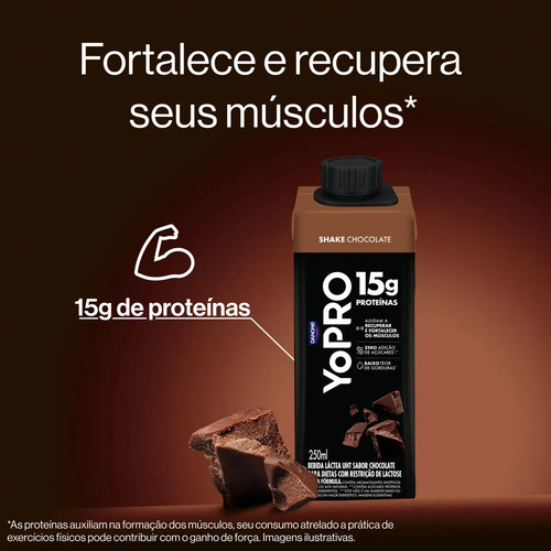 YoPRO Bebida Láctea UHT Chocolate 15g de proteínas 250ml - 12 unidades