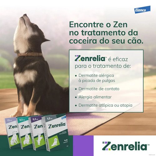 Zenrelia 6,4mg 30 Comprimidos para Dermatite Alérgica em Cães