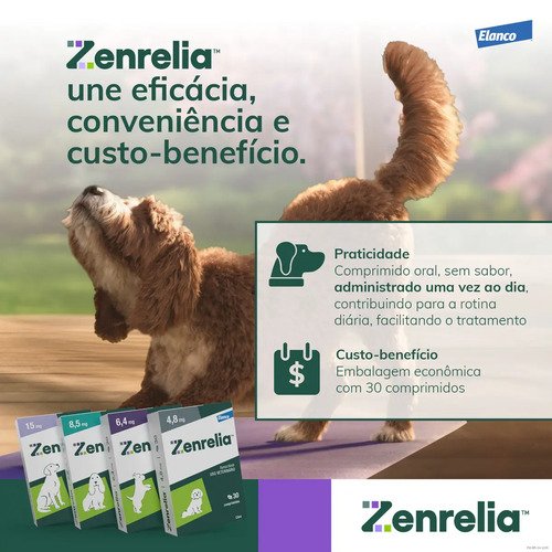 Zenrelia 6,4mg 30 Comprimidos para Dermatite Alérgica em Cães