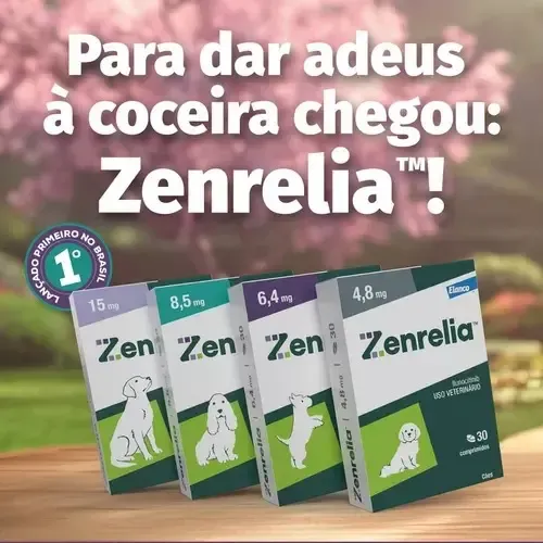 Zenrelia 8,5mg Anti-coceira Dermatite Cães Elanco Cx 30comp